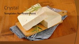  Presentation with cutting board - PPT theme consisting of two-blocks-of-fresh-bean background and a gold colored foreground