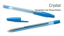  Presentation with pen - PPT theme having two blue pens isolated background and a white colored foreground