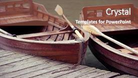  Presentation with boats electronics - Presentation enhanced with two boats on a beach background and a tawny brown colored foreground