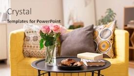  Presentation with croissant - Colorful presentation theme enhanced with two-books-fresh-croissant backdrop and a lemonade colored foreground