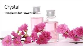  Presentation with essence - Presentation design featuring two bottles of essence oil background and a white colored foreground