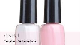  Presentation with nail - PPT theme featuring two-bottles-of-nail-polish background and a lemonade colored foreground