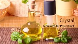  Presentation with seed oil - PPT layouts featuring two-bottles-with-olive-oil background and a yellow colored foreground