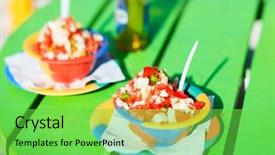  Presentation with salad - Cool new presentation theme with two-bowls-of-bahamian-conch backdrop and a seafoam green colored foreground