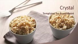  Presentation with rice seed - Audience pleasing slide deck consisting of two bowls of brown rice backdrop and a lemonade colored foreground