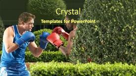  Presentation with boxers - PPT layouts featuring two-boxers-fighting-in-park background and a tawny brown colored foreground