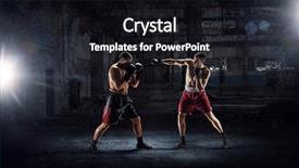  Presentation with boxers - Cool new slide deck with two boxers mixed media backdrop and a wine colored foreground