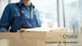  Presentation with fast food - PPT layouts with two boxes with fast food background and a coral colored foreground