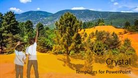  Presentation with orange - PPT theme with two boys - brothers of seven background and a gold colored foreground