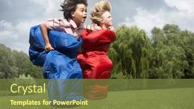  Presentation with racing - Theme with two-boys-7-9-racing background and a tawny brown colored foreground