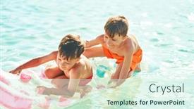  Presentation with mattress - Slides consisting of two-boys-or-brothers background and a cool aqua colored foreground