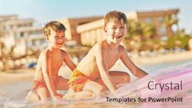  Presentation with mattress - PPT layouts enhanced with two-boys-or-brothers background and a coral colored foreground