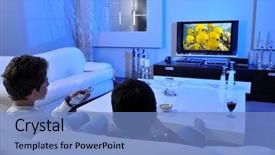  Presentation with documentary - Beautiful PPT theme featuring hd - two boys watching underwater documentary backdrop and a teal colored foreground