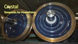  Presentation with transportation brand new cars - Audience pleasing slides consisting of two brand-new train-wheels backdrop and a  colored foreground