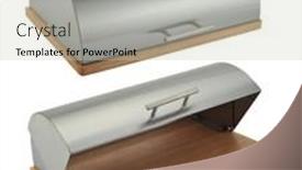  Presentation with bread - Colorful PPT theme enhanced with two-bread-box-under backdrop and a light gray colored foreground