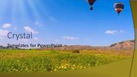  Presentation with sun desert - Cool new presentation design with two-bright-multicolor-hot-air backdrop and a light blue colored foreground