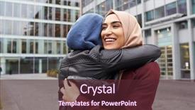 Presentation with women meeting - Cool new presentation with two british muslim women friends backdrop and a tawny brown colored foreground