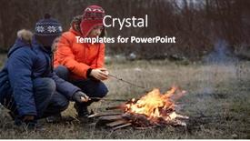  Presentation with forest fire - Amazing slides having two-brother-roasting-hotdogs backdrop and a tawny brown colored foreground