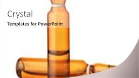  Presentation with injection - Beautiful slide deck featuring two-brown-glass-injection-ampules backdrop and a white colored foreground