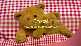  Presentation with brown bear - Presentation featuring two brown teddy bears lying background and a tawny brown colored foreground