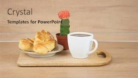  Presentation with poppy - PPT theme featuring two-bun-with-poppy-seeds background and a coral colored foreground