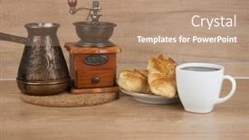  Presentation with poppy - Slide set consisting of two-bun-with-poppy-seeds background and a coral colored foreground