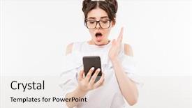  Presentation with teenage girl - Beautiful PPT layouts featuring two buns hairstyle and dental backdrop and a lemonade colored foreground