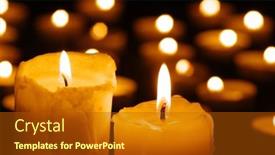  Presentation with candles - Theme with two-burning-candles background and a crimson colored foreground