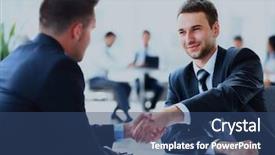  Presentation with shaking hands - Slides with two business colleagues shaking hands background and a ocean colored foreground