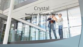  Presentation with gallery - Amazing presentation design having two-business-colleagues backdrop and a light gray colored foreground