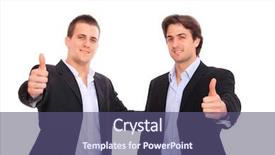  Presentation with full length portrait two men women brown sweater - Audience pleasing presentation consisting of two business men portrait thumb backdrop and a violet colored foreground