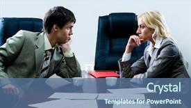  Presentation with paper cups - Slides consisting of two business people in front background and a ocean colored foreground