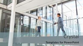  Presentation with gallery - PPT layouts consisting of two-business-people-meet background and a light blue colored foreground