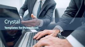  Presentation with discussing parents - Presentation consisting of two businessmen discussing the text background and a ocean colored foreground