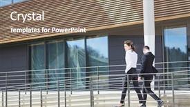  Presentation with front office - Audience pleasing PPT layouts consisting of two businessmen on the way backdrop and a  colored foreground