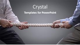  Presentation with dispute - Cool new PPT theme with two-businessmen-pulling-tug backdrop and a gray colored foreground