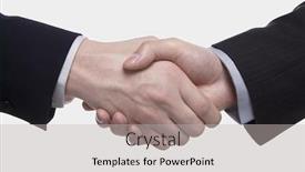  Presentation with shaking hands - Colorful PPT theme enhanced with two-businessmen-shaking-hands backdrop and a  colored foreground