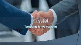  Presentation with peace education two smiley hands - Amazing slide deck having two-businessmen-shaking-hands backdrop and a ocean colored foreground