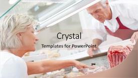  Presentation with butcher - Cool new slides with futcher - two butcher checking their display backdrop and a light gray colored foreground