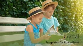  Presentation with calm - Slide deck consisting of two-calm-children-in-summer background and a tawny brown colored foreground