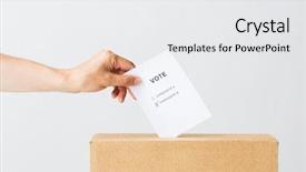  Presentation with civil rights - Colorful presentation theme enhanced with two candidates into ballot box backdrop and a white colored foreground