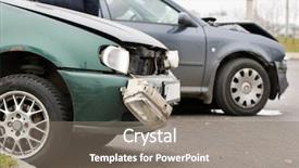  Presentation with traffic accident - Slides having two car crash accident background and a gray colored foreground