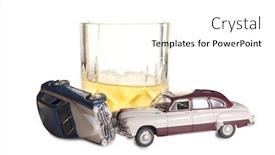  Presentation with cars - Presentation design consisting of two-cars-collided-near background and a white colored foreground