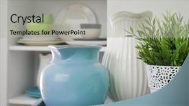  Presentation with mlb baseball on the pitchers - Beautiful theme featuring two ceramic pitchers on shelf backdrop and a light gray colored foreground