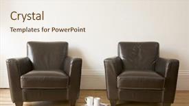  Presentation with coffee brazil - Presentation theme having two chairs with coffee mug background and a sky blue colored foreground