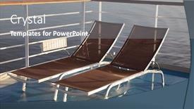  Presentation with cruise ship - Beautiful PPT layouts featuring two-chaise-lounges-on-deck backdrop and a  colored foreground
