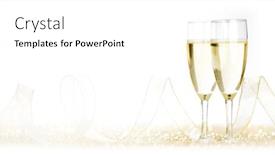  Presentation with shiny - Presentation theme with two-champagne-glasses-and-golden background and a white colored foreground