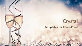  Presentation with celebrations - PPT layouts consisting of two champagne glasses with ribbons background and a cream colored foreground