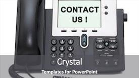  Presentation with phone - Amazing slide deck having voip - two-channel ip phone with contact backdrop and a dark gray colored foreground