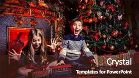  Presentation with railway - Slides featuring two-cheerful-children-playing background and a tawny brown colored foreground